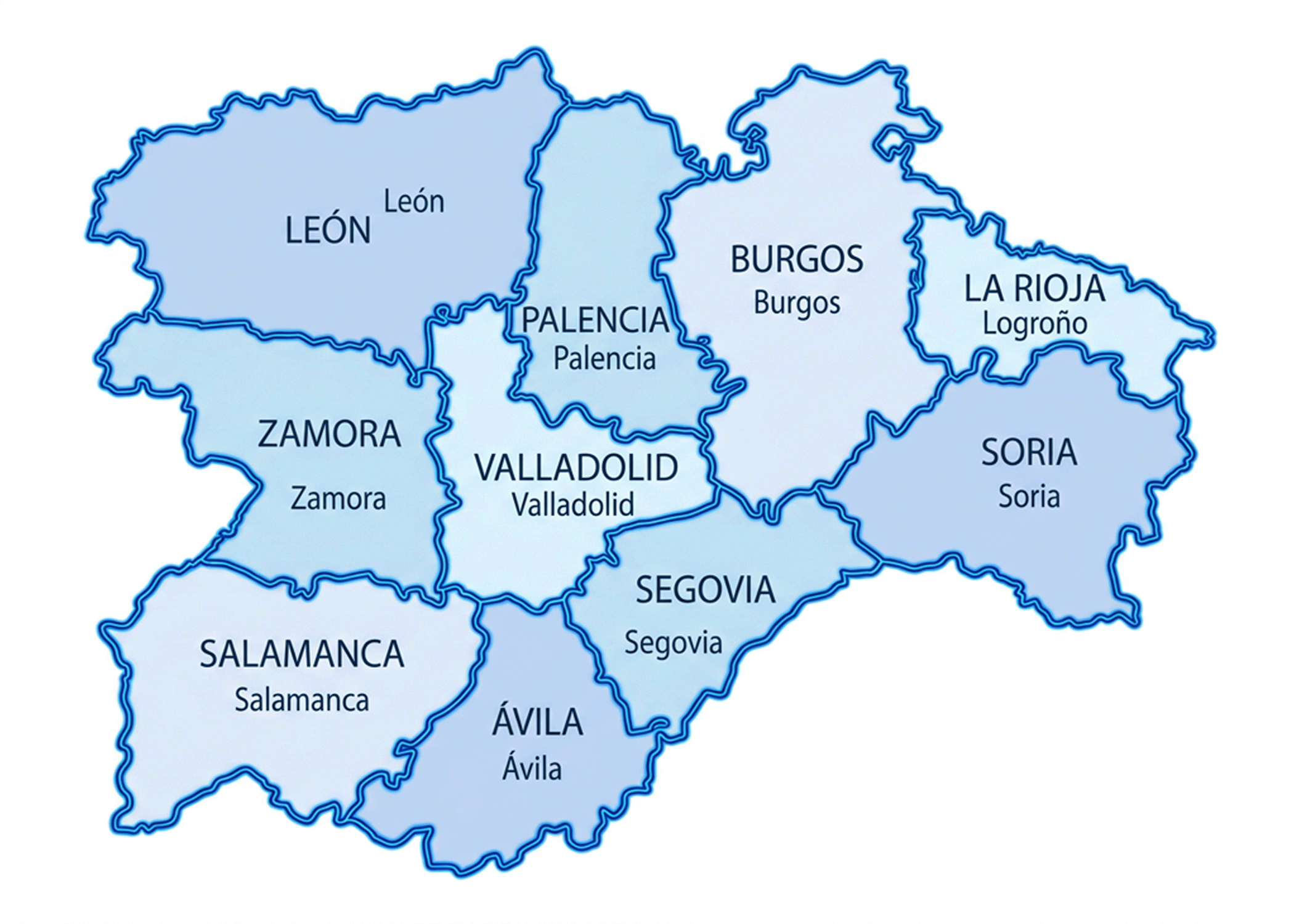 Mapa Castilla y León y La Rioja